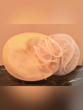 Vintage 1960s Anita Pineault Peach Cocktail Hat Canadian Millinery